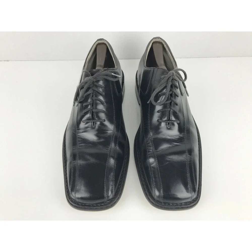 Stacy Adams Oxford Mens Black Leather Square Toe Lace Up Dress Shoes Size 11 M‎
